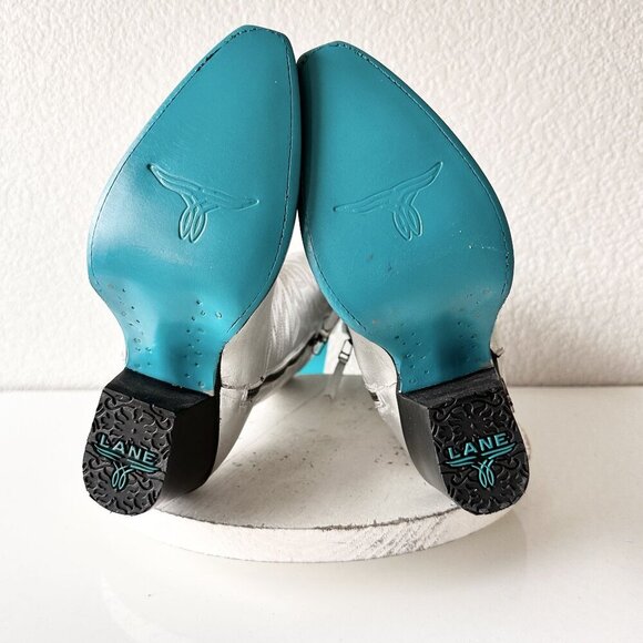 NEW Lane SMOKESHOW Womens Cowboy Boots 6 Silver Western Cowgirl Mid Calf Tall - Picture 8 of 11